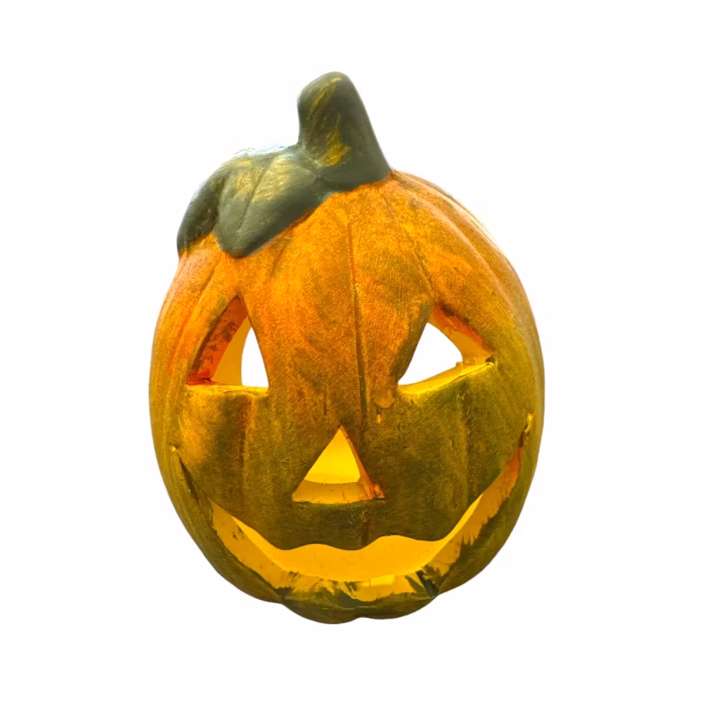 Liten pumpa för värmeljus, gulgrön