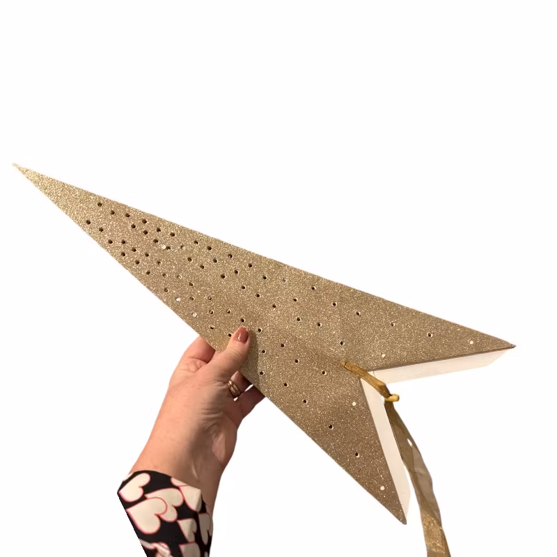 Pappstjärna, guld 90 cm
