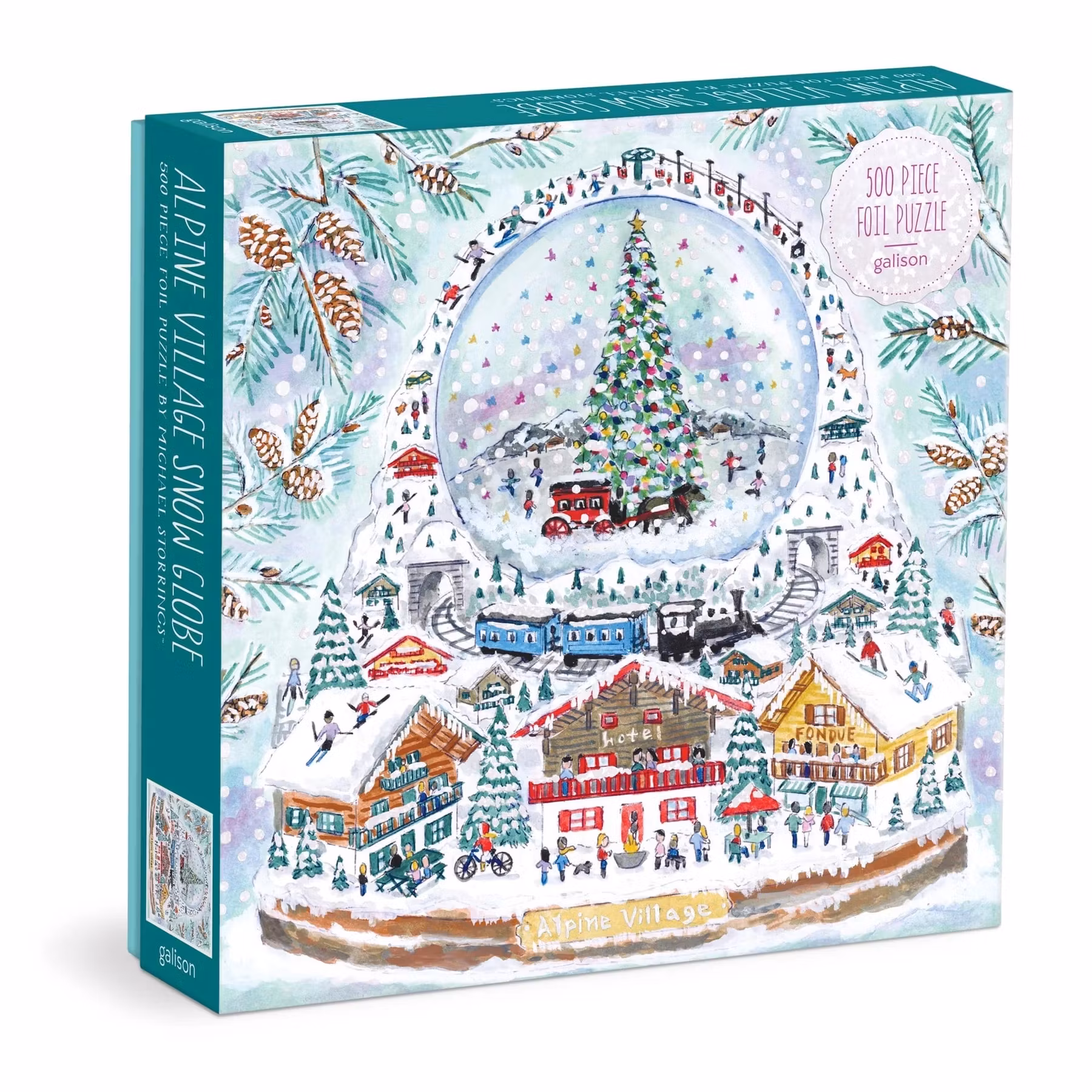Pussel, Alpine Village Snowglobe 500 bitar