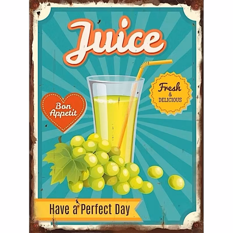 Träskylt "Juice have a perfect day"