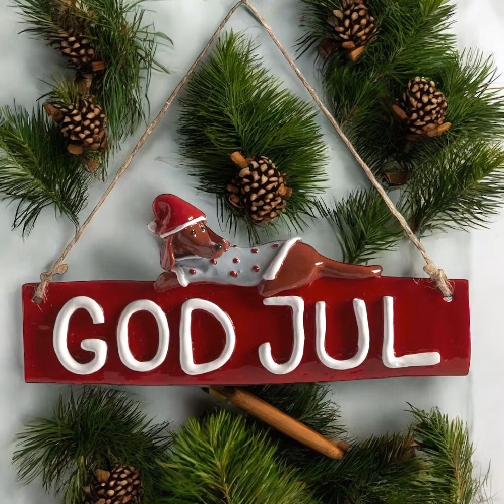 GOD JUL-skylt taxen Dusty