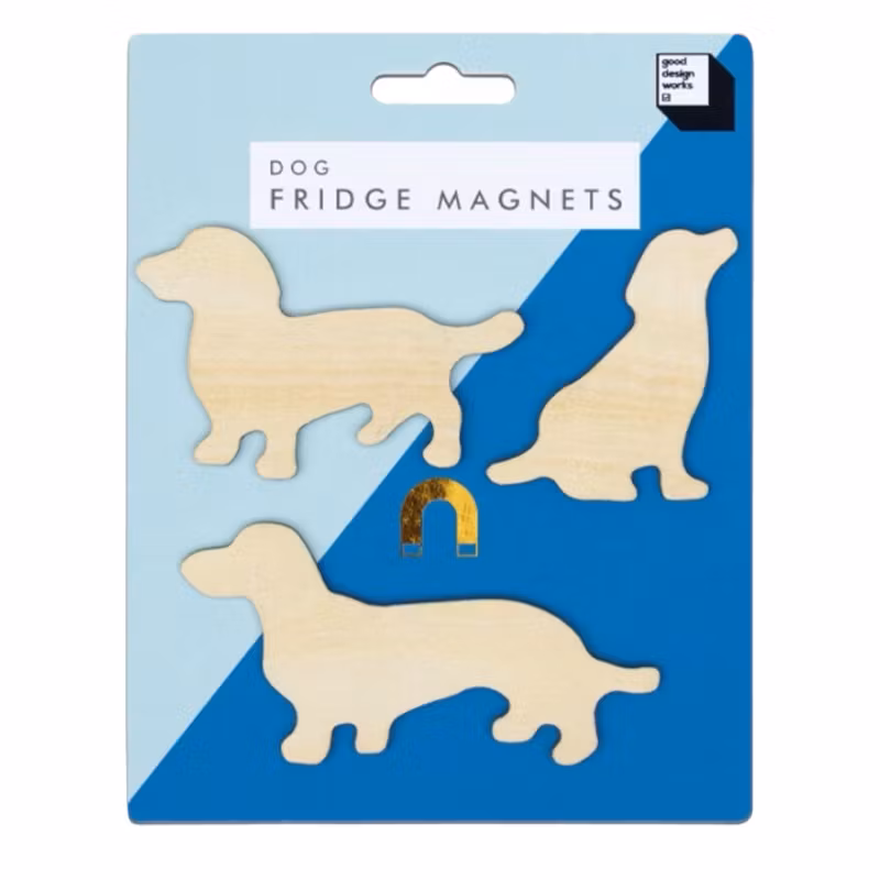 3-pack kylskåpsmagneter, hund