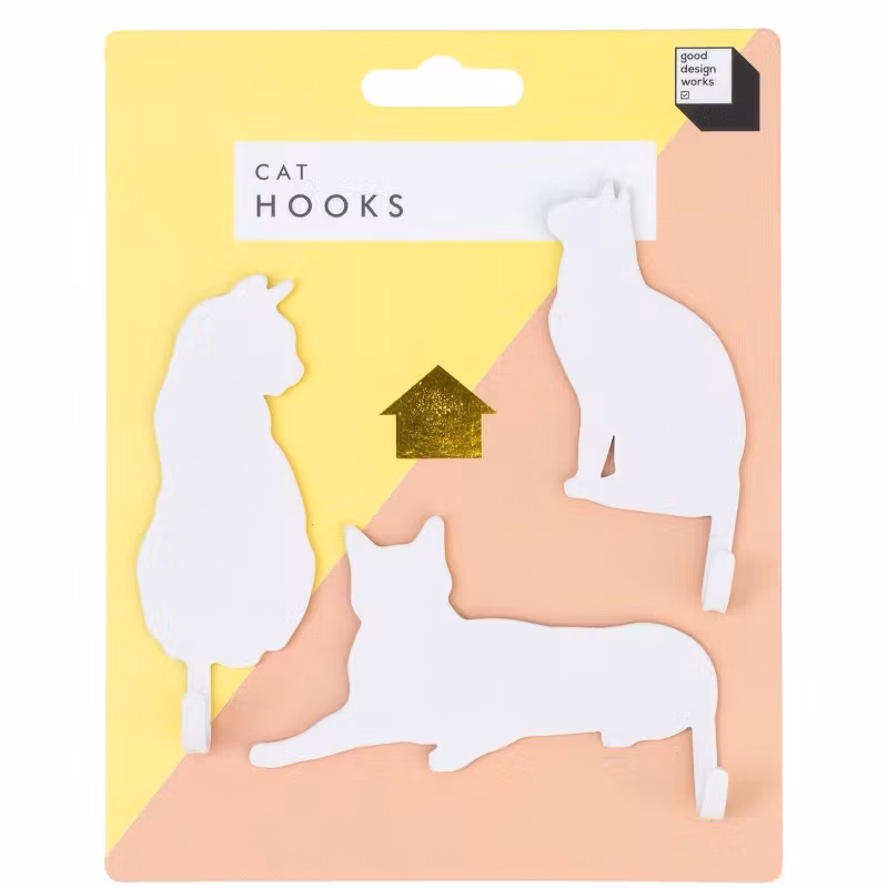 Väggkrokar katter 3-pack