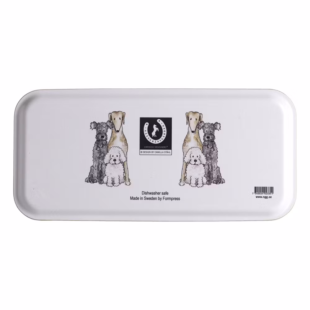 Avlång bricka, hundar