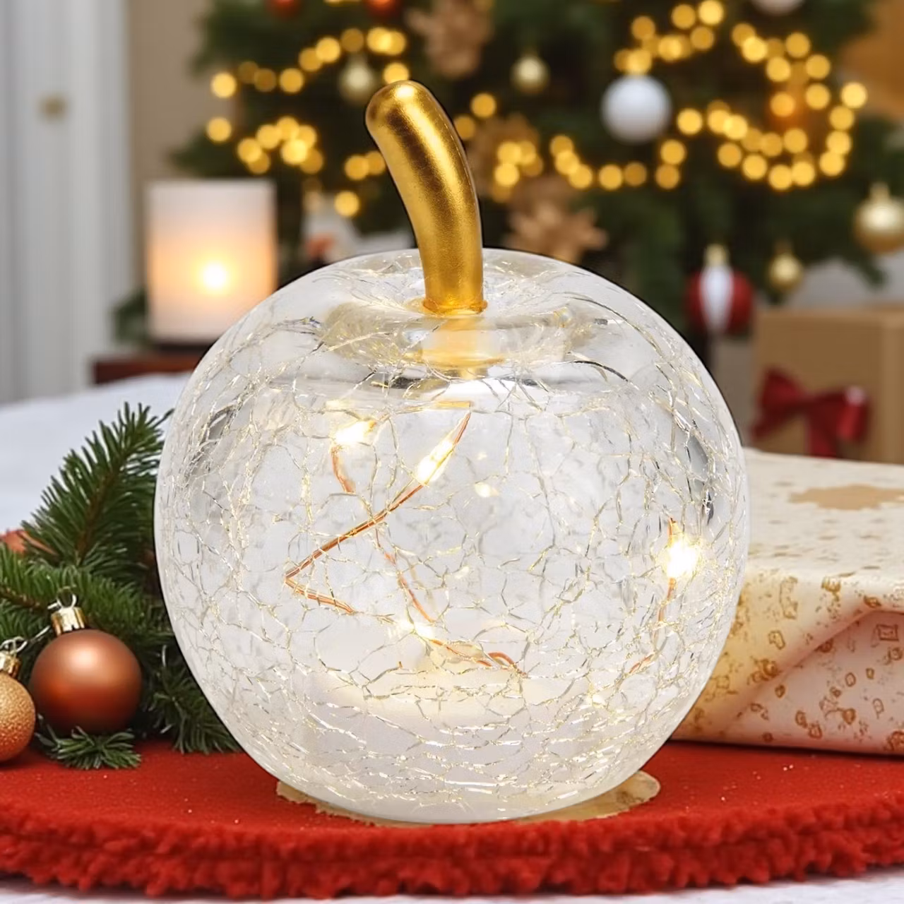 Glasäpple, LED-ljus