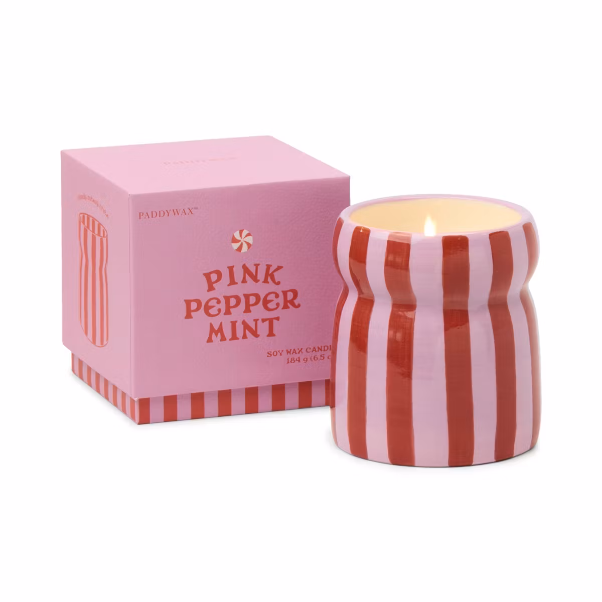 Doftljus Cabana Röd/Rosa Randig, Pink Peppermint