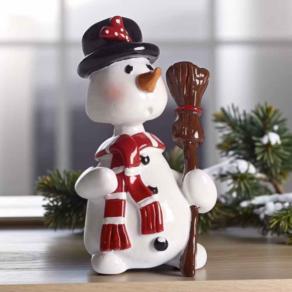 Snögubben Frostis med vickande huvud