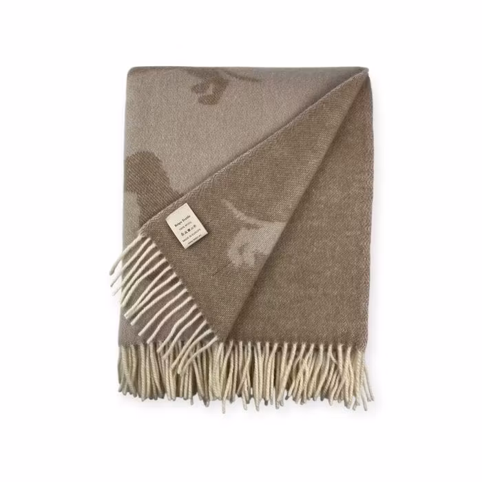 Ullpläd, ljusbrun tax