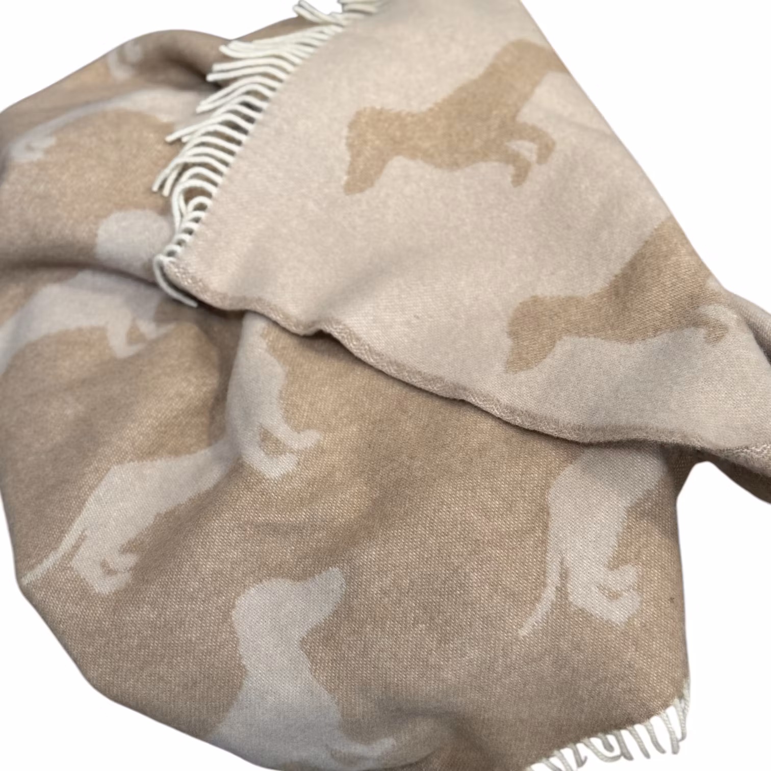 Ullpläd, ljusbrun tax