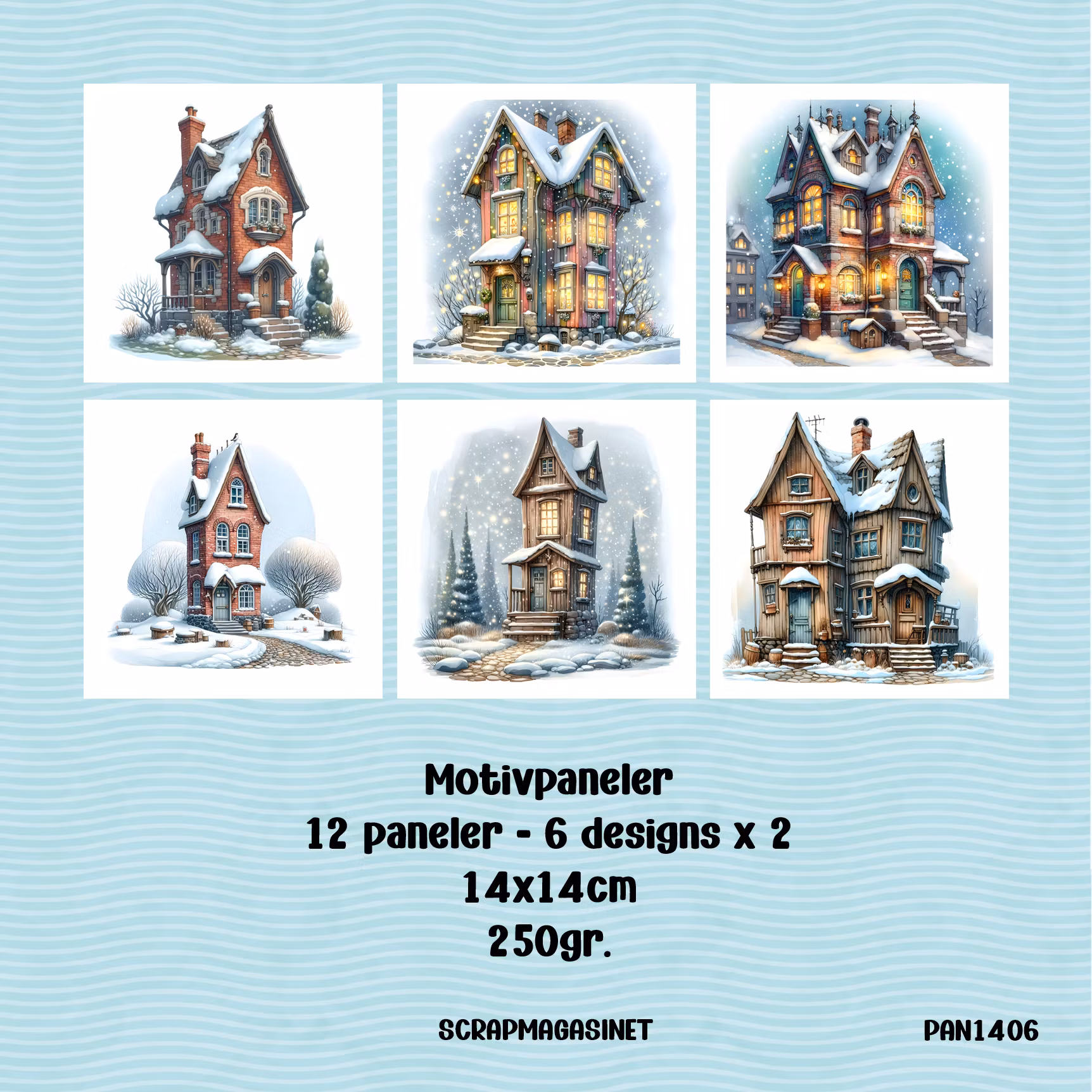 Paneler 1406 - Pakke med 12 paneler i 14x14cm