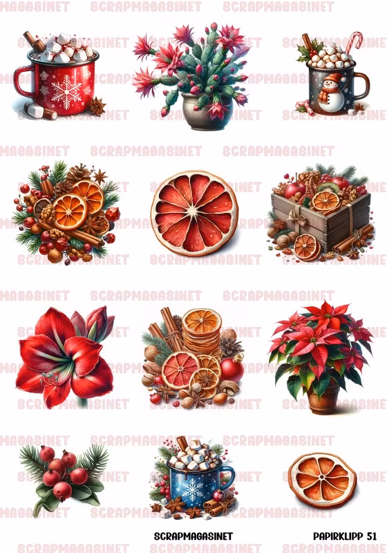 Papirklipp 51 - Julesmått A4