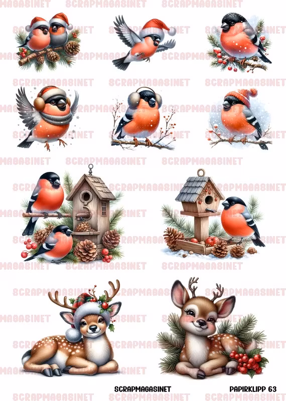 Papirklipp 63 - Dompap og rådyr A4