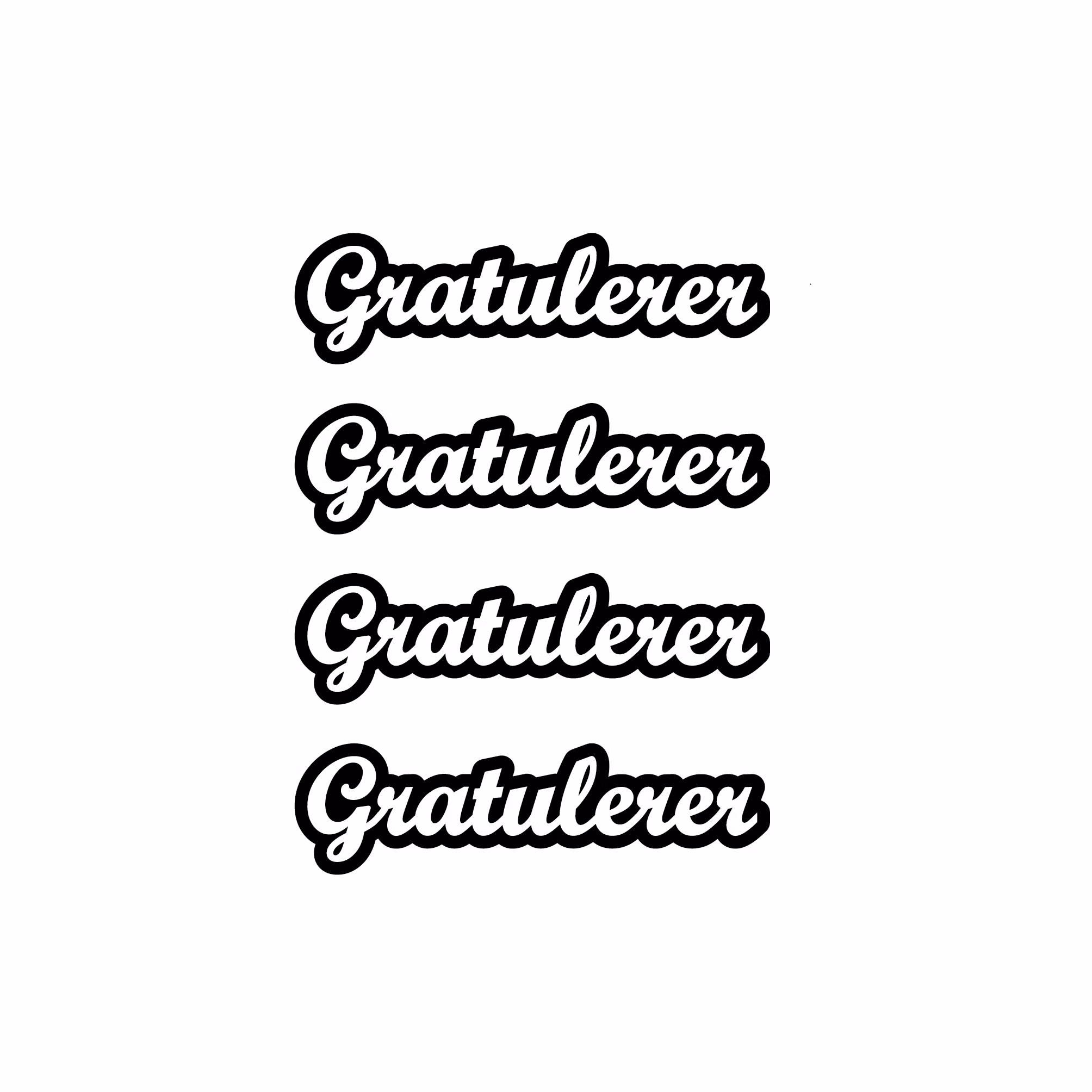 Gratulerer #1, selvklebende laserkutt på plate 9x14cm