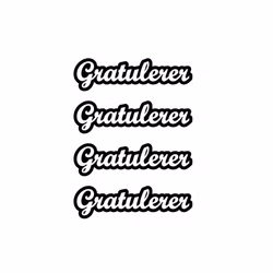 Gratulerer #1, selvklebende laserkutt på plate 9x14cm