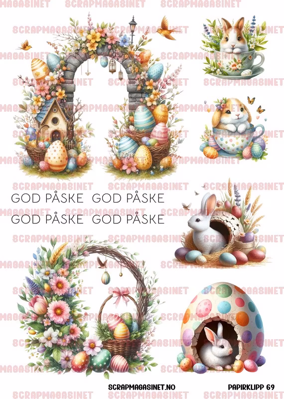 Papirklipp 69 - God påske A4