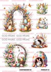 Papirklipp 69 - God påske A4