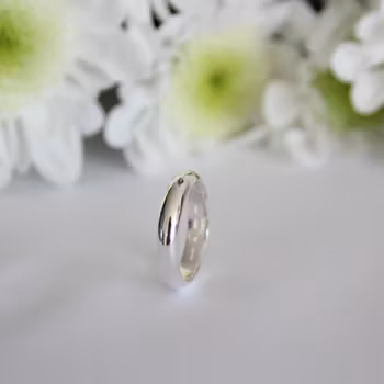 Halvrund silverring, blank