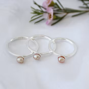 Pärlring, rosa