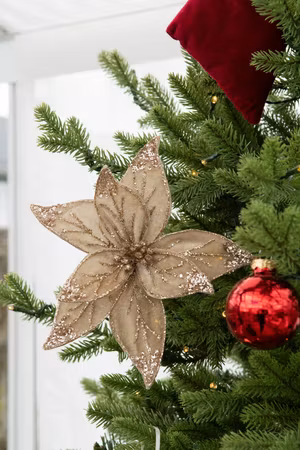 Blomma Sammet Guld Clip