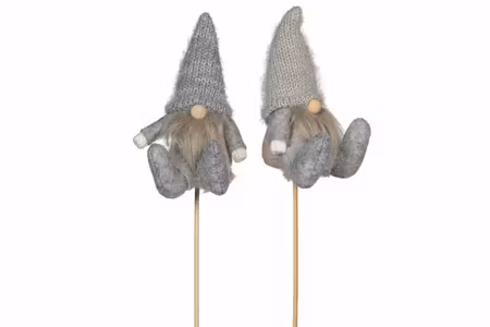 Tomte Sittande Stick Grå/Beige Mix