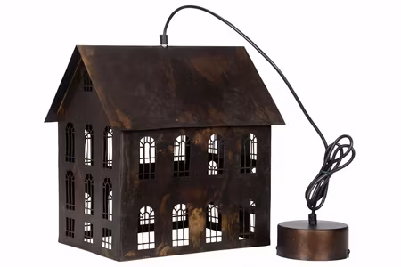 Taklampa Hus Antik Brun