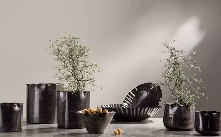 Skål Plisse Grey Onyx