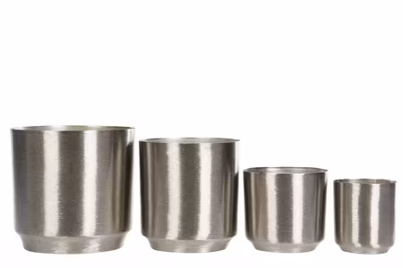 Kruka Stilig Borstad Silver