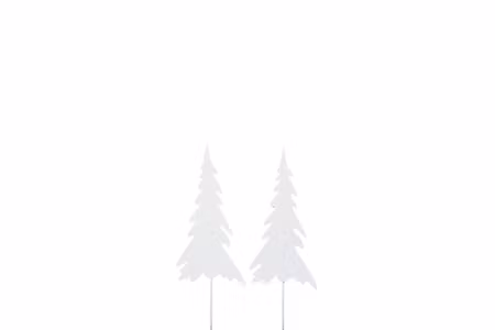 Julgran/Stick Metall Vit