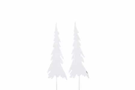 Julgran/Stick Metall Vit