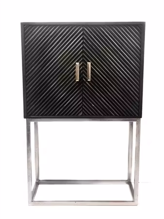 Wooden raised Chevron 2 Door Cabinet