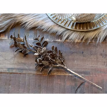 Fleur Gren med blad & glitter