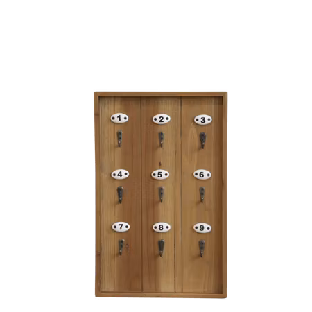 Nyckeltavla med 9 krokar