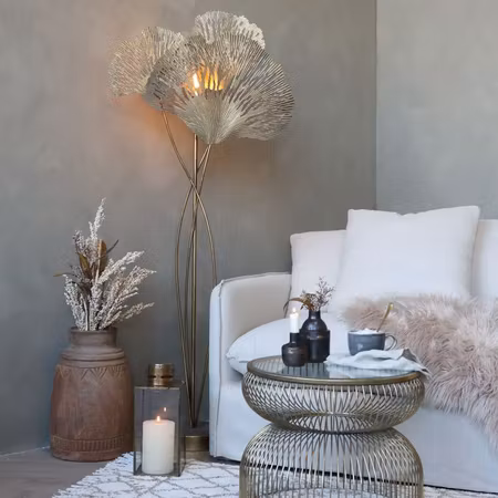 Golvlampa med löv