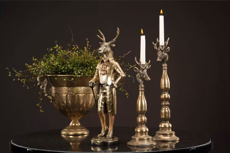 Staty Hjort Mörkguld Poly