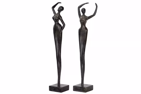 Staty Kvinna Brun Mix Poly