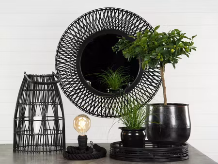 Spegel Net Bambu Svart