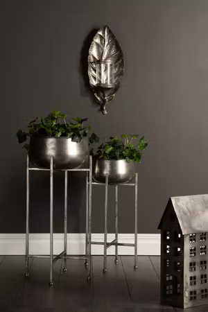 Ljushållare/Vägg Löv Antik Silver