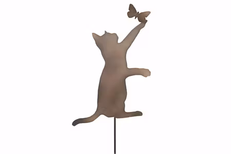Trädgårdsstick Katt Metall Brun