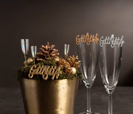 Champagne Glas Stick Silver