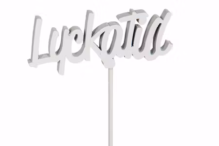 Lycka Till Pinne Vit 6cm