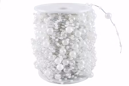Pärltråd Vit/Silver 3/8mm 30m
