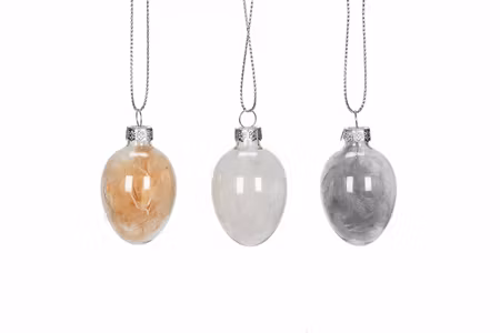 Ägg Glas Fjädrar Mix