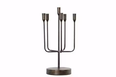 Ljusstake 6 arm Svart