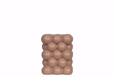 Ljusstake Bubbly Brunrosa Fyrkantig