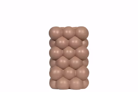 Ljusstake Bubbly Brunrosa Fyrkantig Poly