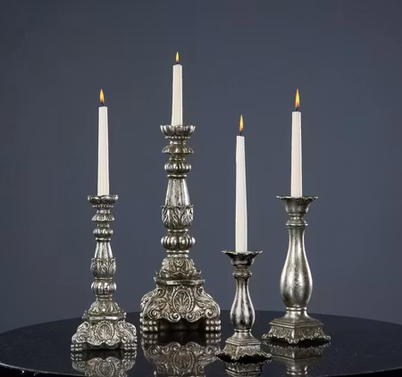 Ljusstake Enya Antik Silver Poly