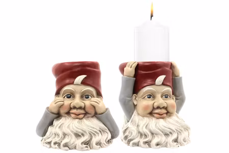 Ljusstake Tomte Blockljus Mix Poly