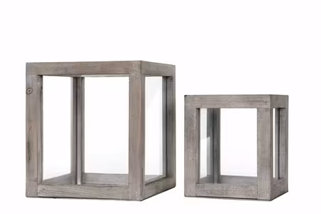 Lykta Trä Cube Old Wood