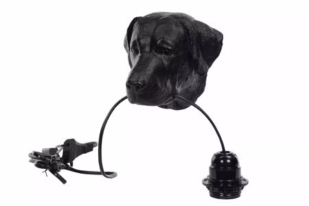 Vägglampa Hund Svart/Brun Poly