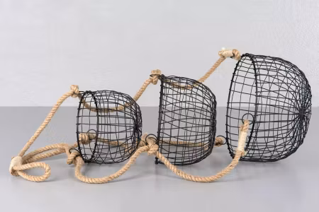 Korgar Metall 3-set Svart
